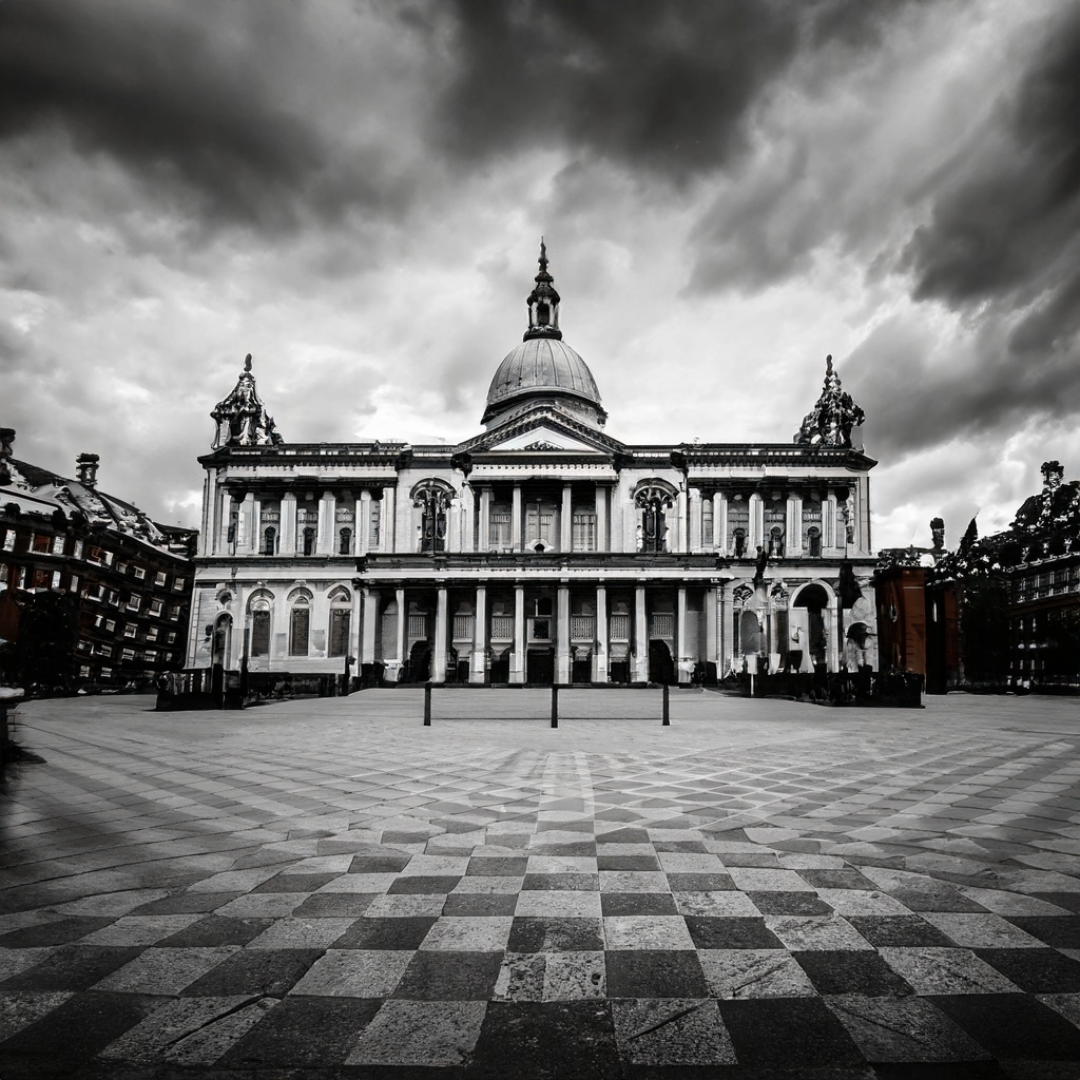 banner van Royal albert hall in stijl van James Bond